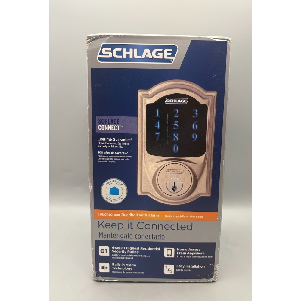 Schlage Connect Smart Deadbolt Lock Camelot Satin Nickel - Sealed